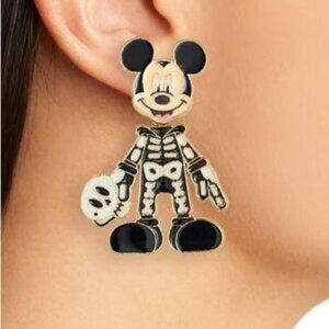 *NEW BaubleBar Disney Mickey Skeleton Glow in the Dark Earrings